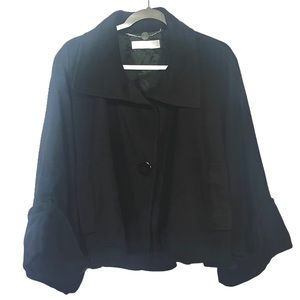 Stella McCartney Cashmere Wool Black Poncho Cape Coat made in Italy